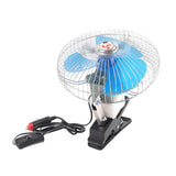 12V 25W Mini Portable Auto Vehicle Clip On Cooling Oscillating Fan for Car Truck Dashboard