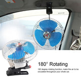 12V 25W Mini Portable Auto Vehicle Clip On Cooling Oscillating Fan for Car Truck Dashboard