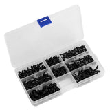 200Pcs Carbon Steel Round Head Self Tapping Screw Tools Accessories Set Screws Kit - 45-Degree Angle