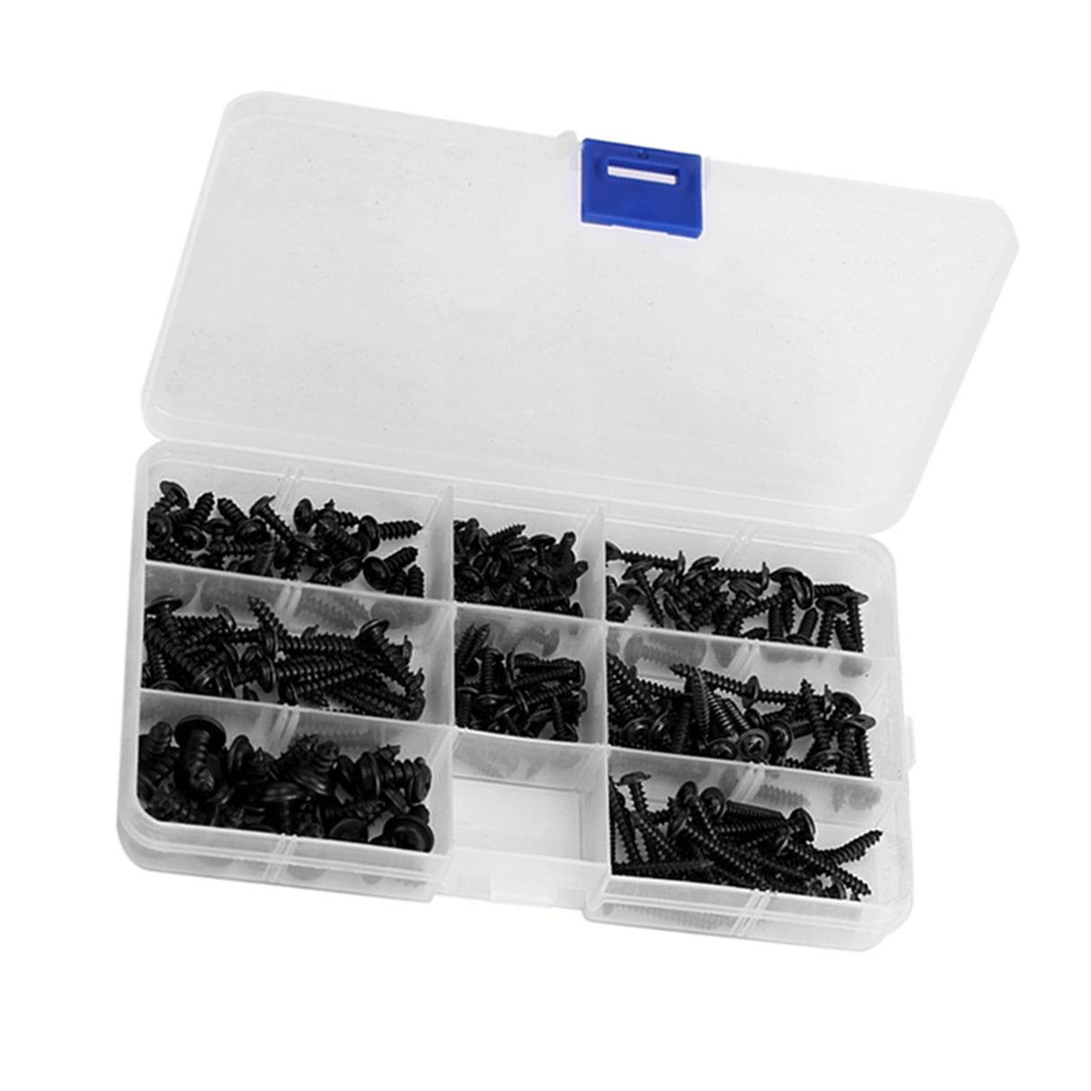 200Pcs Carbon Steel Round Head Self Tapping Screw Tools Accessories Set Screws Kit
