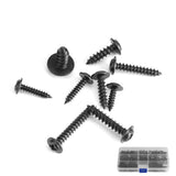 200Pcs Carbon Steel Round Head Self Tapping Screw Tools Accessories Set Screws Kit