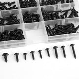200Pcs Carbon Steel Round Head Self Tapping Screw Tools Accessories Set Screws Kit