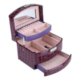 3 Layers Jewelry Necklace Ring Storage Box Case Lady Gift Home Supplies