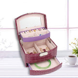 3 Layers Jewelry Necklace Ring Storage Box Case Lady Gift Home Supplies