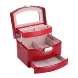 3 Layers Jewelry Necklace Ring Storage Box Case Lady Gift Home Supplies