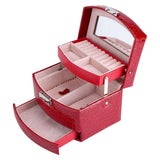 3 Layers Jewelry Necklace Ring Storage Box Case Lady Gift Home Supplies