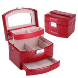 3 Layers Jewelry Necklace Ring Storage Box Case Lady Gift Home Supplies