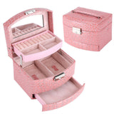 3 Layers Jewelry Necklace Ring Storage Box Case Lady Gift Home Supplies