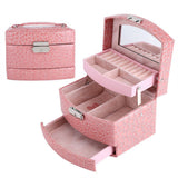3 Layers Jewelry Necklace Ring Storage Box Case Lady Gift Home Supplies