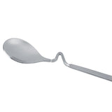 Kitchen Stainless Steel Handheld Battery Operated Electric Coffee Milk Frother with Spoon - Top-Down View