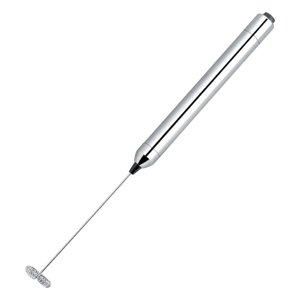 Kitchen Stainless Steel Handheld Battery Operated Electric Coffee Milk Frother with Spoon