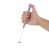 Kitchen Stainless Steel Handheld Battery Operated Electric Coffee Milk Frother with Spoon - Extra Image