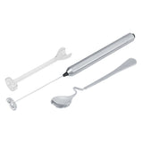Kitchen Stainless Steel Handheld Battery Operated Electric Coffee Milk Frother with Spoon