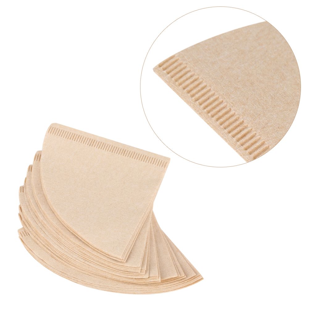 40Pcs Unbleached Natural Cone Shape Drip Coffee Cup Filter Papers #V02