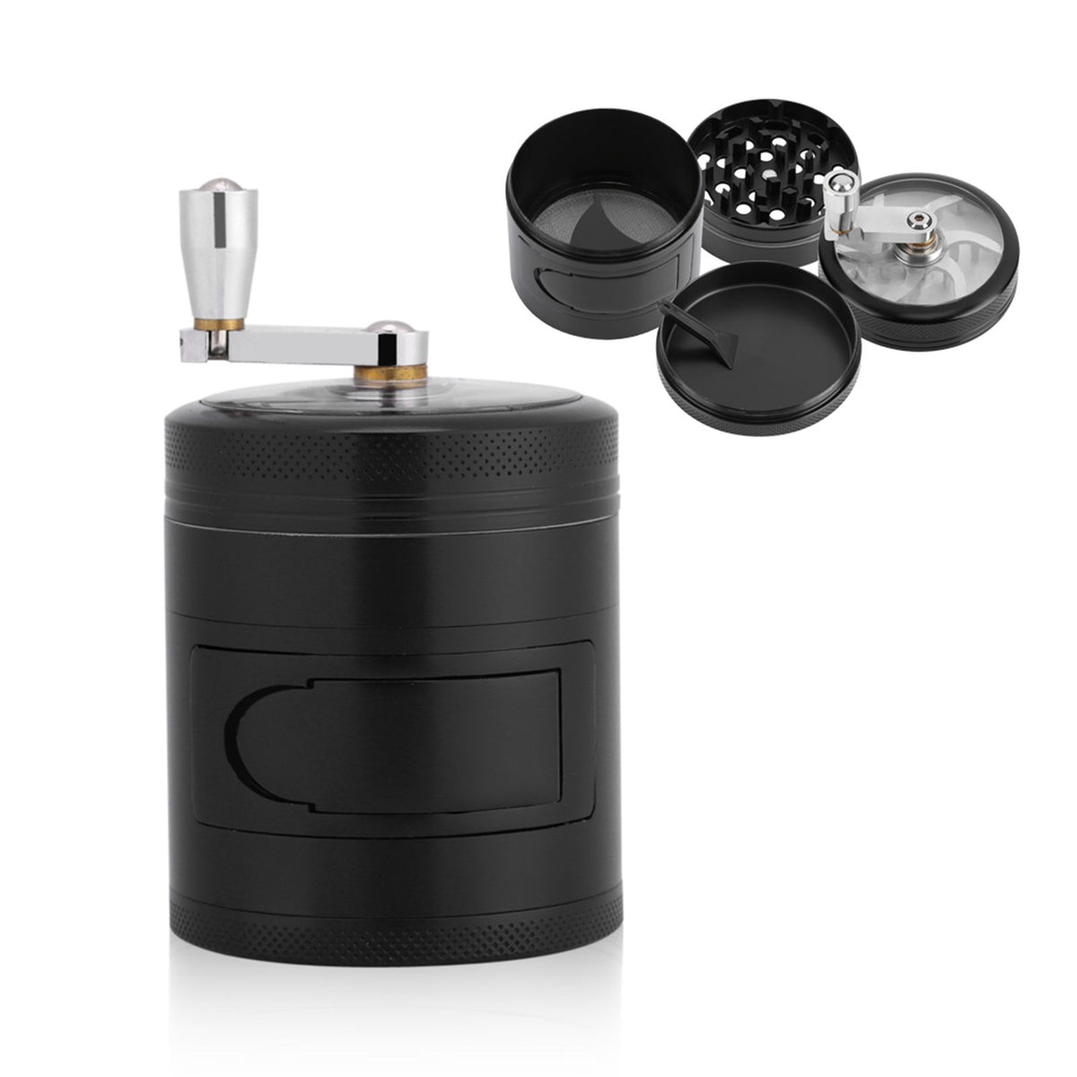 Manual Operated Zinc Alloy Herb Spice Kitchen Grinder with Crank Handle