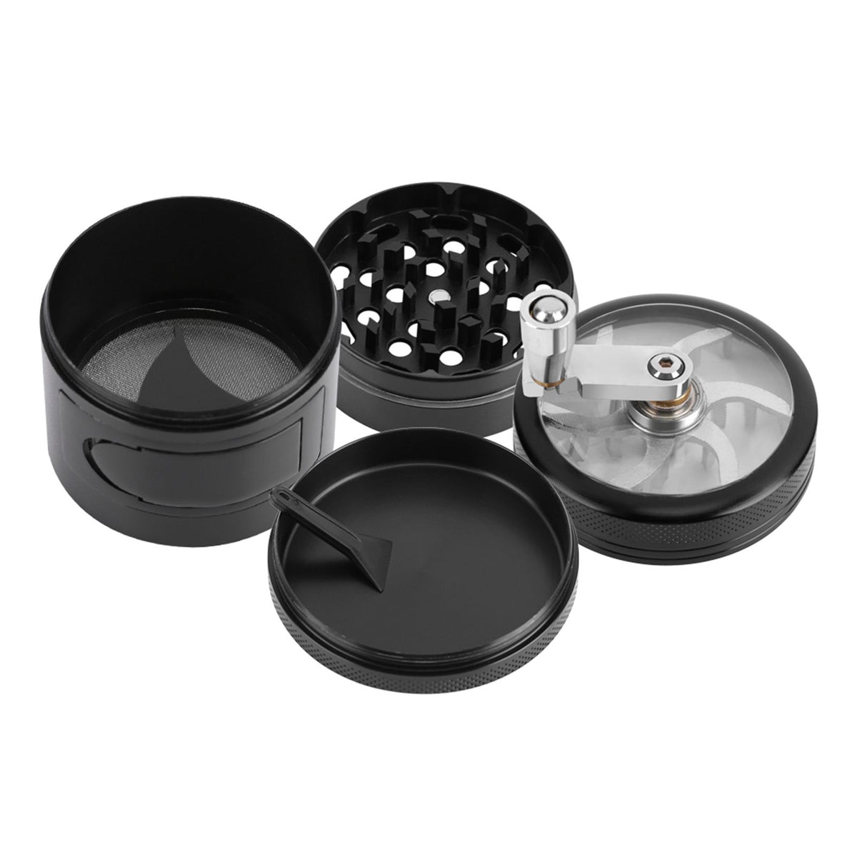 Manual Operated Zinc Alloy Herb Spice Kitchen Grinder with Crank Handle