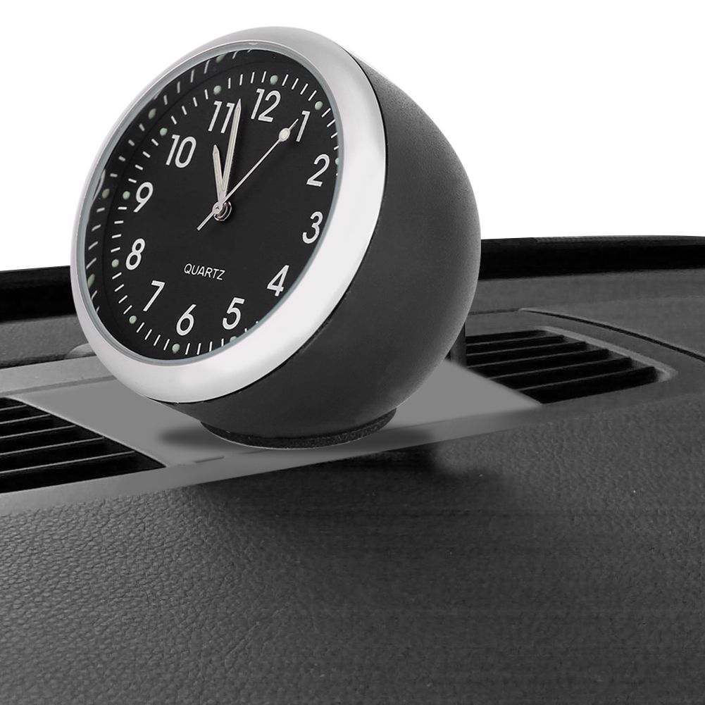 Mini Car Quartz Clock Digital Pointer Clocks Decoration with Night Light