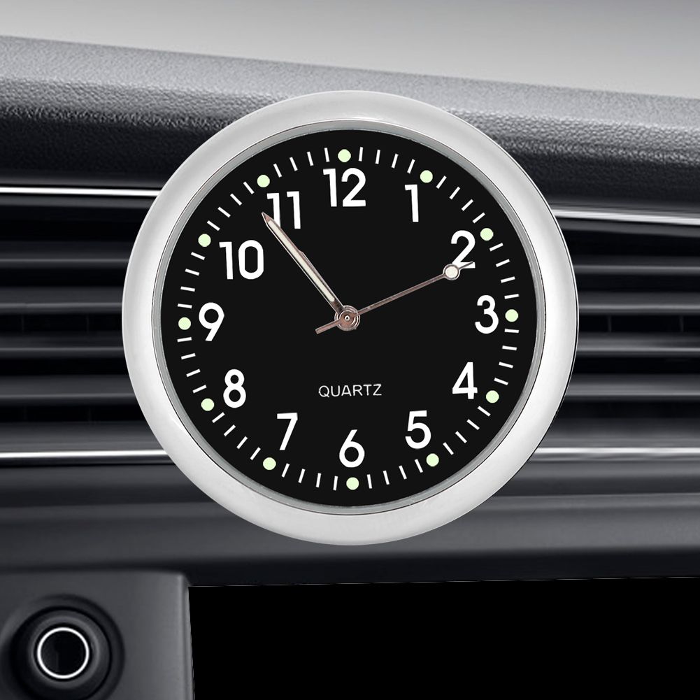 Mini Car Quartz Clock Digital Pointer Clocks Decoration with Night Light