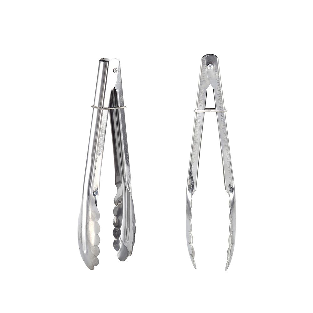 9" Stainless Steel BBQ Clip Buffet Food Tongs Bread Steak Kitchen Serving Clamp Tools