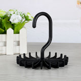 Adjustable Rotating Tie Rack Hanger 20 Hooks Neck Belt Scarf Holder Organizer - 45-Degree Angle