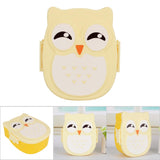 Plastic Portable Cartoon Owl Lunch Box Food Safe Microwave Storage Container - 45-Degree Angle