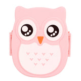 Plastic Portable Cartoon Owl Lunch Box Food Safe Microwave Storage Container - Front View