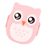 Plastic Portable Cartoon Owl Lunch Box Food Safe Microwave Storage Container - Rear View