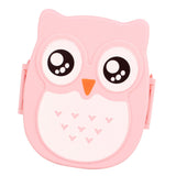 Plastic Portable Cartoon Owl Lunch Box Food Safe Microwave Storage Container