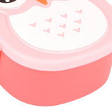 Plastic Portable Cartoon Owl Lunch Box Food Safe Microwave Storage Container - Low Angle
