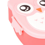 Plastic Portable Cartoon Owl Lunch Box Food Safe Microwave Storage Container - Extra Image