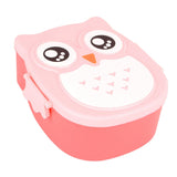 Plastic Portable Cartoon Owl Lunch Box Food Safe Microwave Storage Container - Extra Image