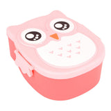 Plastic Portable Cartoon Owl Lunch Box Food Safe Microwave Storage Container - Extra Image