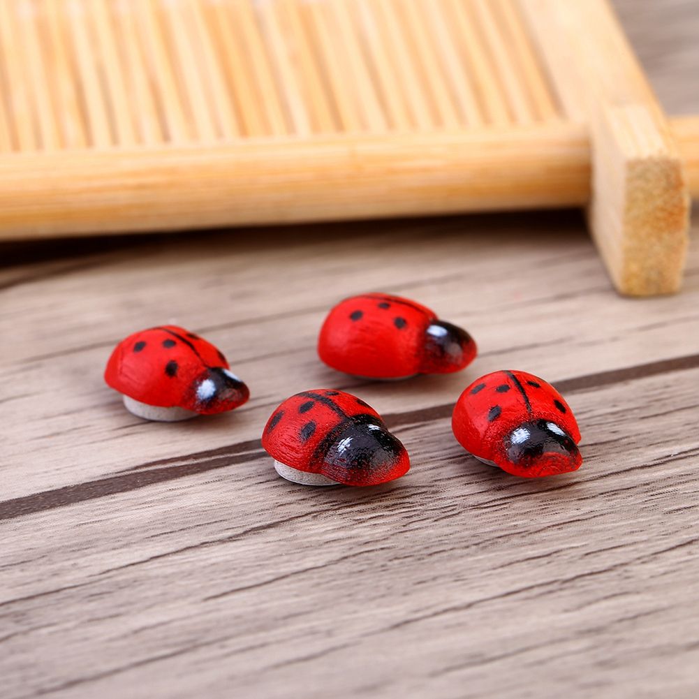 100pcs/bag Animal Wooden Ladybug Sponge Home Decoration Wall Sticker Craft For Children Kids