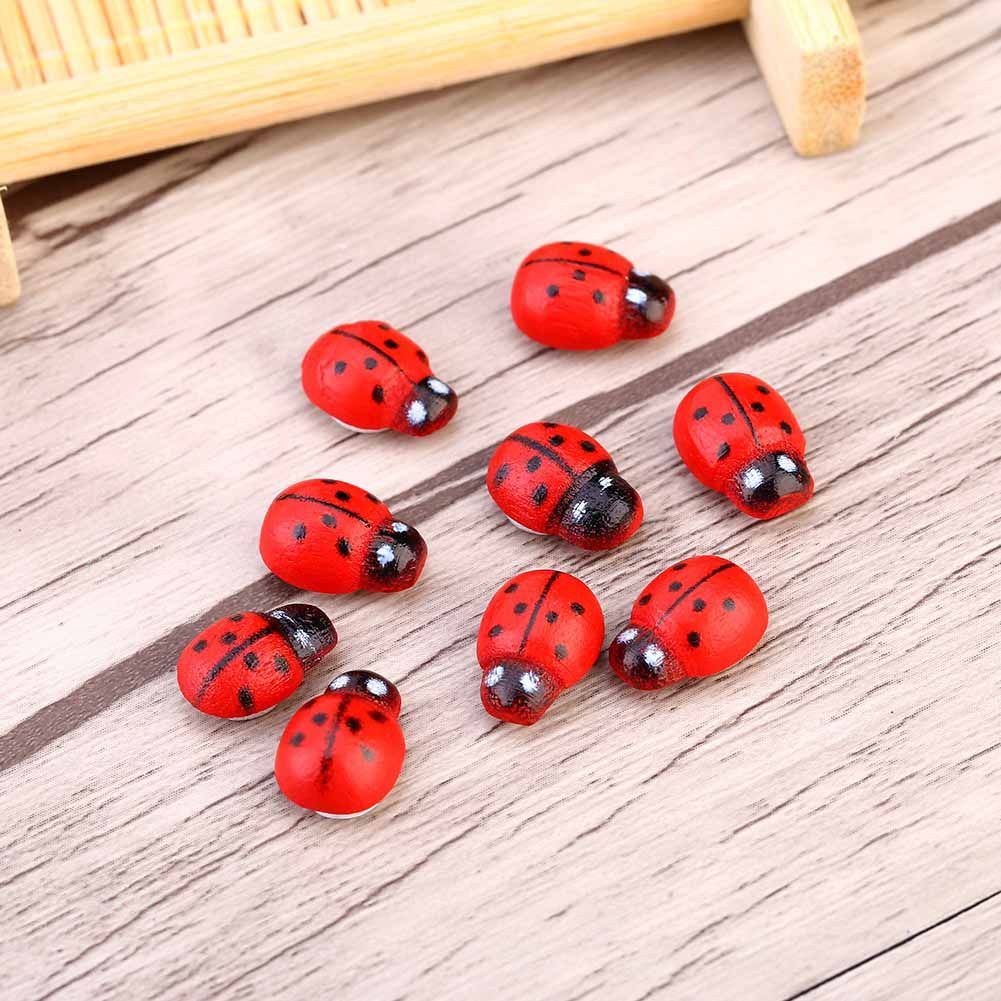 100pcs/bag Animal Wooden Ladybug Sponge Home Decoration Wall Sticker Craft For Children Kids