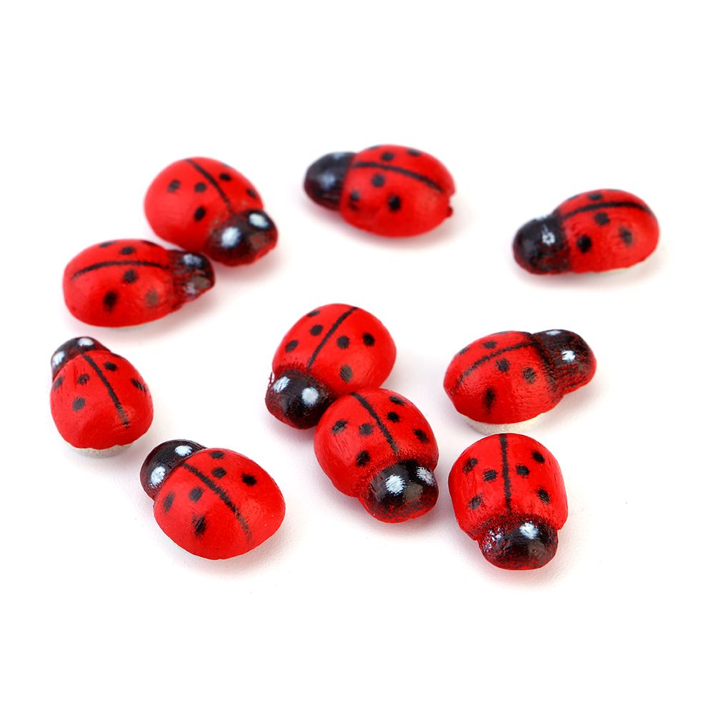 100pcs/bag Animal Wooden Ladybug Sponge Home Decoration Wall Sticker Craft For Children Kids