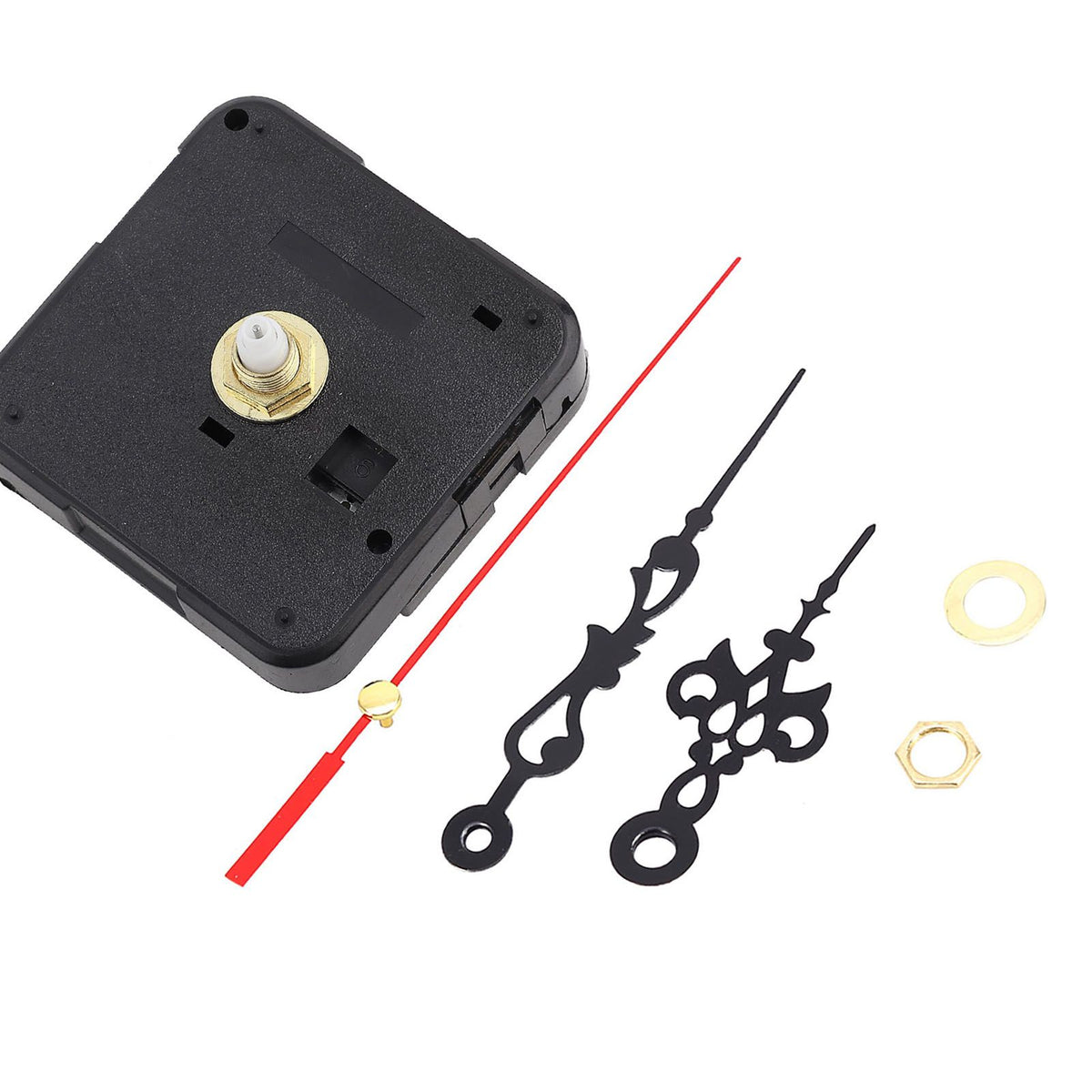Black DIY Mechanism Quartz Clock Movement Parts Replacement Repair Tools Set Kit