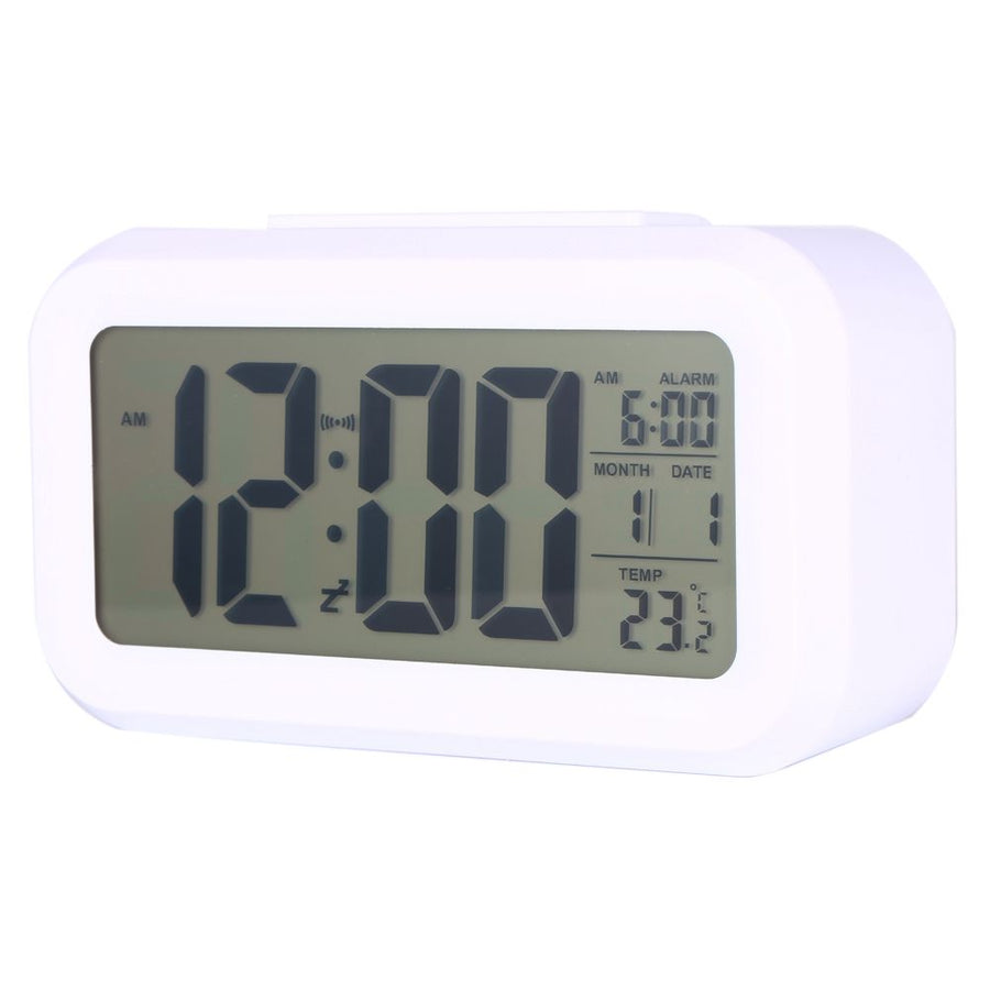 LED Backlight Digital Snooze Desk Alarm Clock Temperature Calendar Display Local