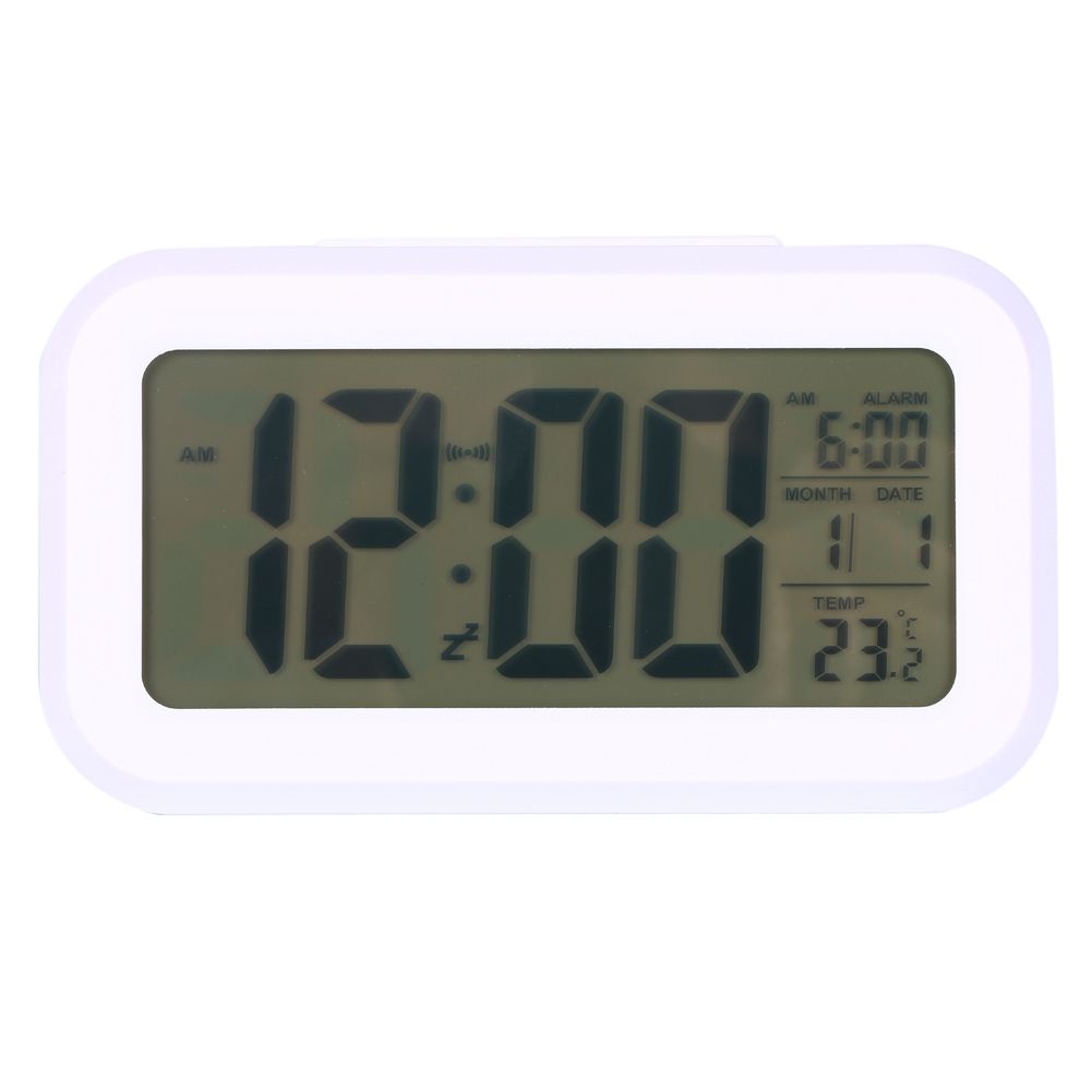 LED Backlight Digital Snooze Desk Alarm Clock Temperature Calendar Display Local