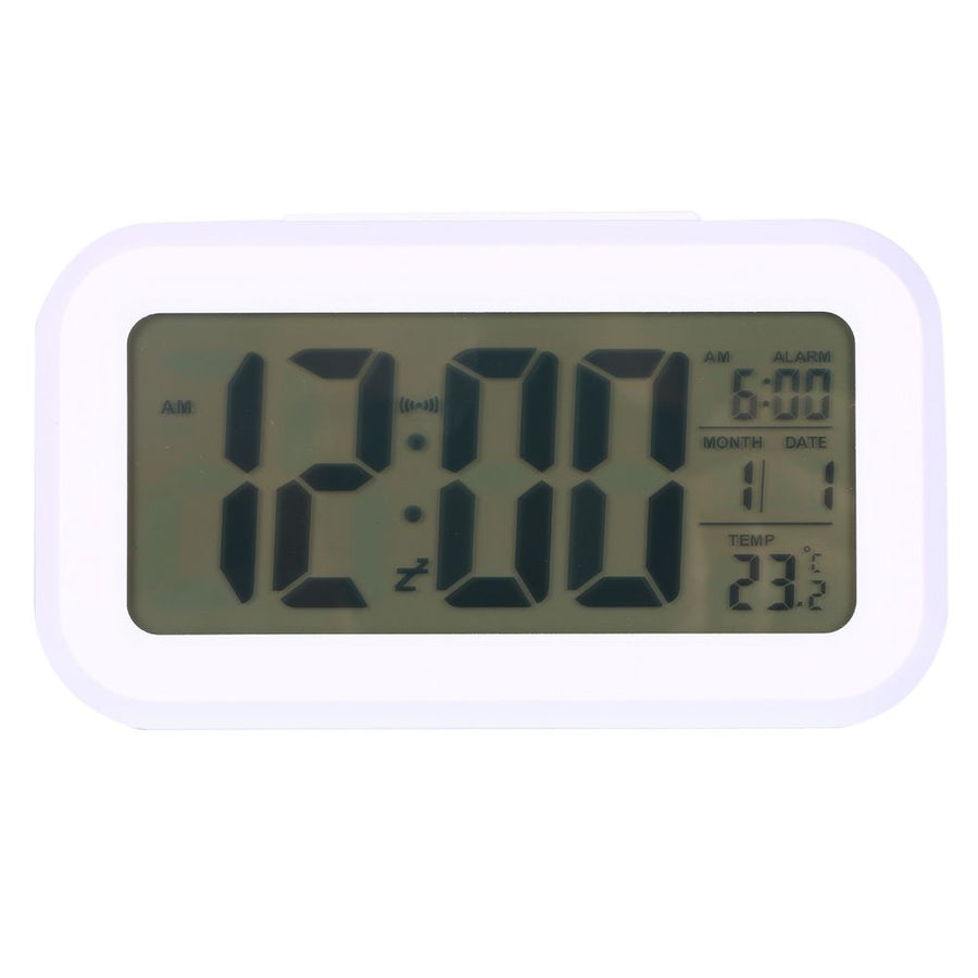 LED Backlight Digital Snooze Desk Alarm Clock Temperature Calendar Display Local