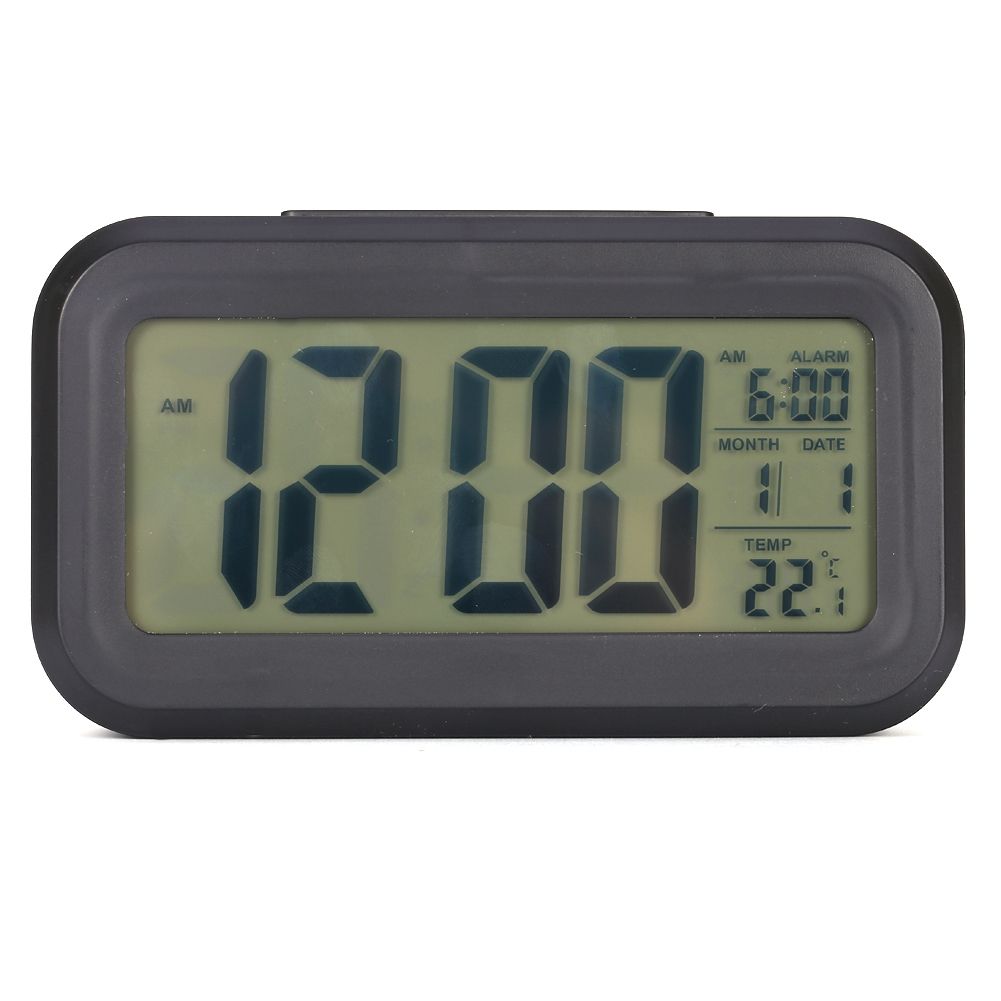 LED Backlight Digital Snooze Desk Alarm Clock Temperature Calendar Display Local