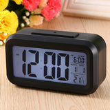 LED Backlight Digital Snooze Desk Alarm Clock Temperature Calendar Display Local