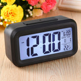 LED Backlight Digital Snooze Desk Alarm Clock Temperature Calendar Display Local - 45-Degree Angle