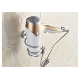 Ymiko Home Bathroom Wall Mounted Hair Dryer Holder Organizer Stand Storage Hanging Rack - Side View