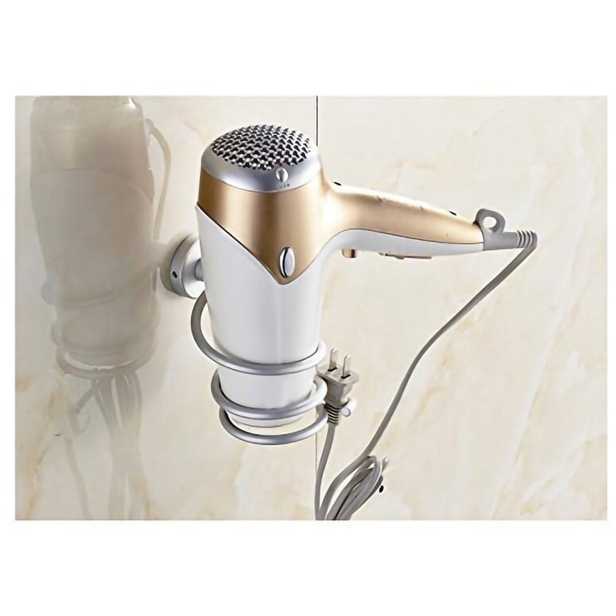 Ymiko Home Bathroom Wall Mounted Hair Dryer Holder Organizer Stand Storage Hanging Rack