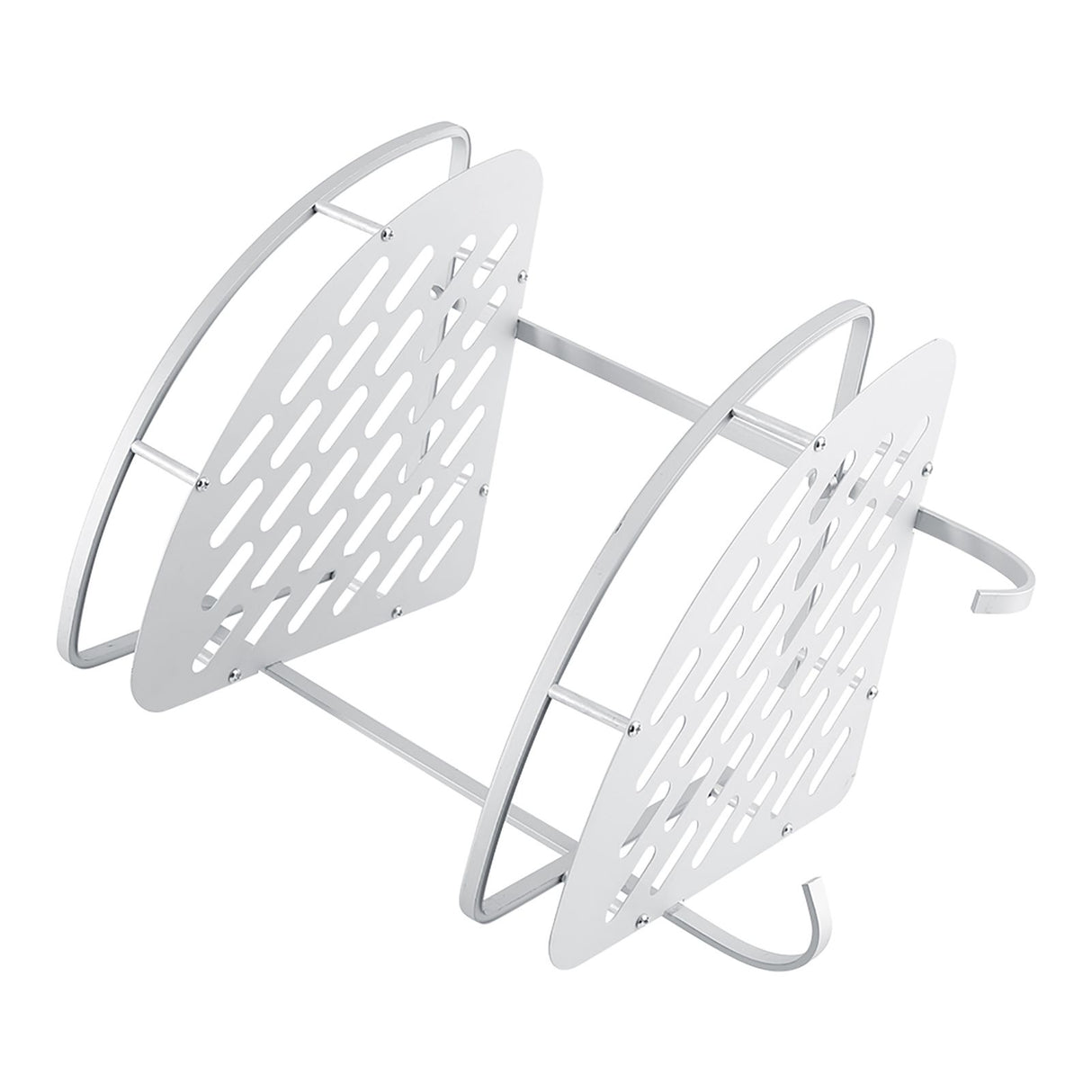 Aluminum Dual Tier Shower Caddy Shelf Bathroom Corner Rack Storage Towel Holder