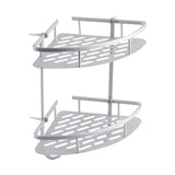 Aluminum Dual Tier Shower Caddy Shelf Bathroom Corner Rack Storage Towel Holder