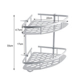 Aluminum Dual Tier Shower Caddy Shelf Bathroom Corner Rack Storage Towel Holder - Extra Image
