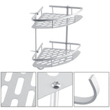 Aluminum Dual Tier Shower Caddy Shelf Bathroom Corner Rack Storage Towel Holder