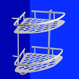 Aluminum Dual Tier Shower Caddy Shelf Bathroom Corner Rack Storage Towel Holder - Extra Image