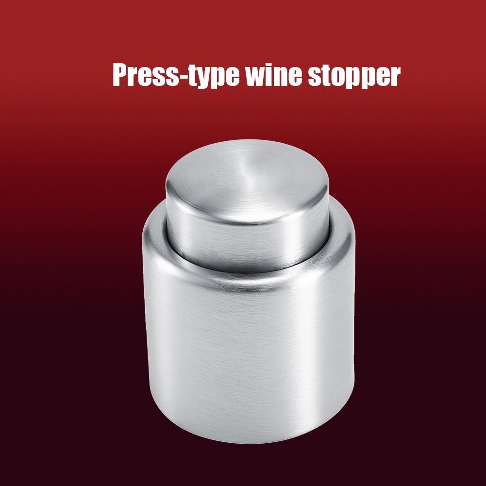 Stainless Steel Vacuum Sealed Wine Champagne Red Wine Cork Storage Bottle Stopper Cap Barware
